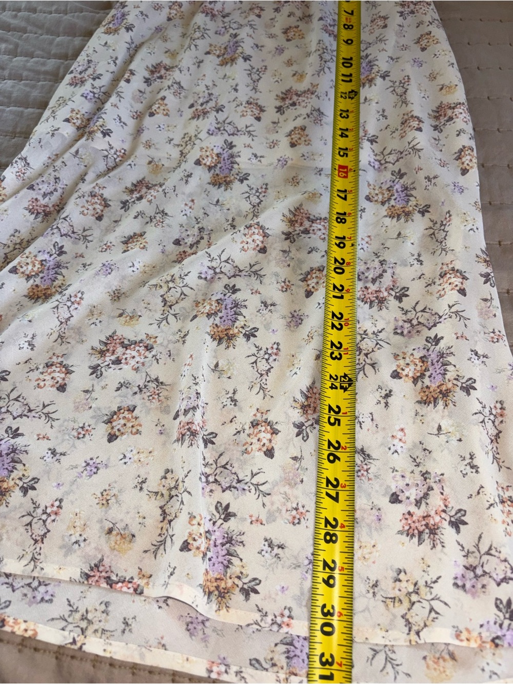 wild fable Cream Maxi Skirt with Purple & Yellow Floral Print - Picture 6 of 7